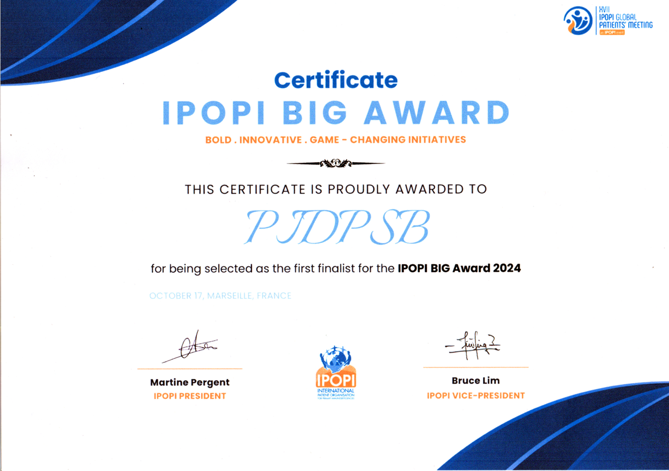 IPOPI BIG Award Achievement 2024